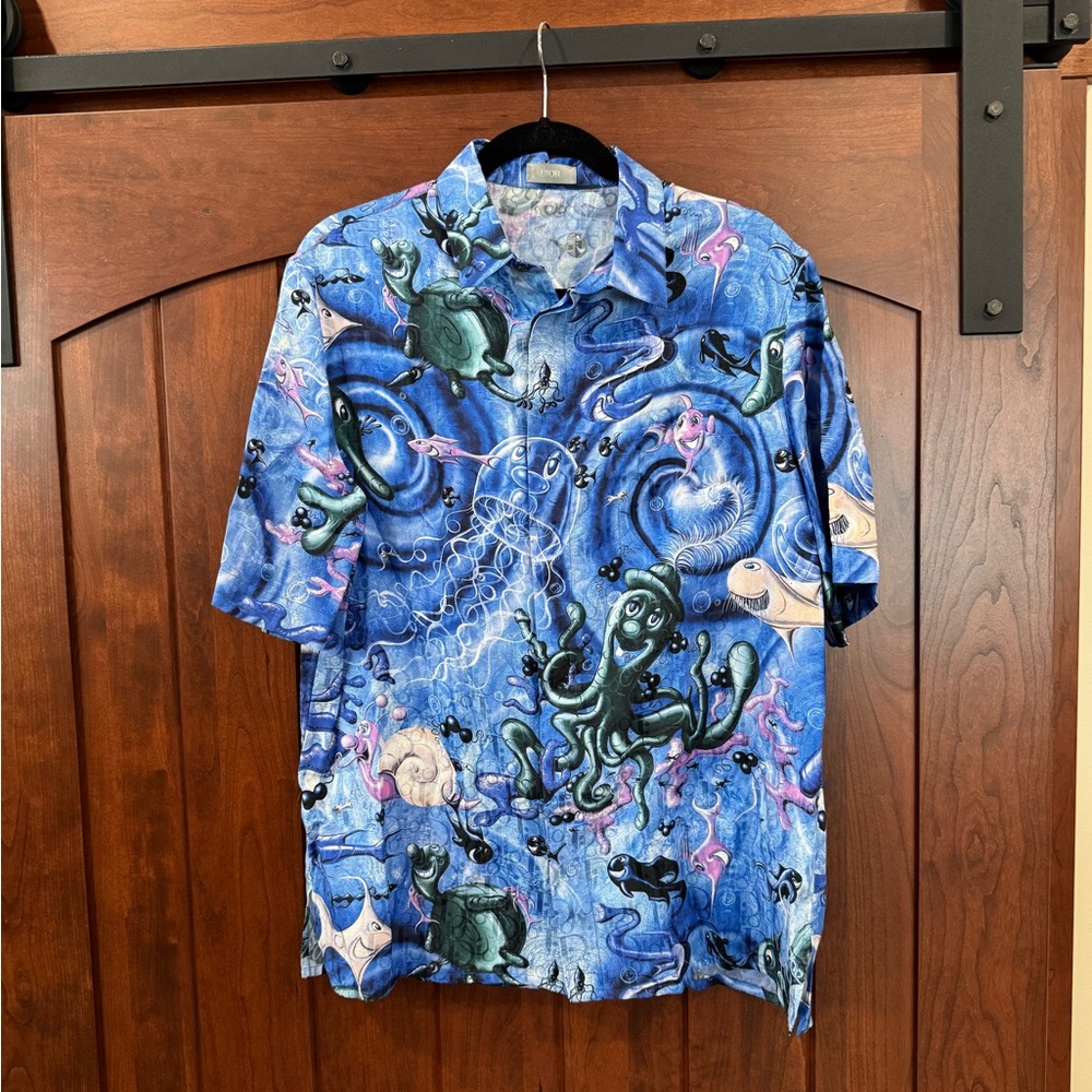 Men’s DIOR Kenny Scharf Silk Blend Button-Up Shirt